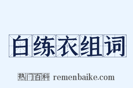 白练衣组词是什么意思的图片